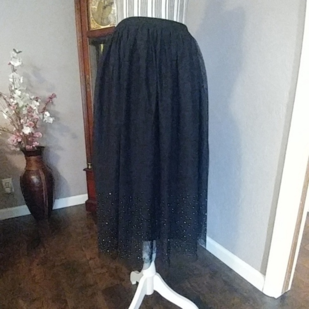 NWT A New Day Black Embelished Skirt XS